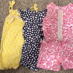Carters 6m Baby Girl Rompers